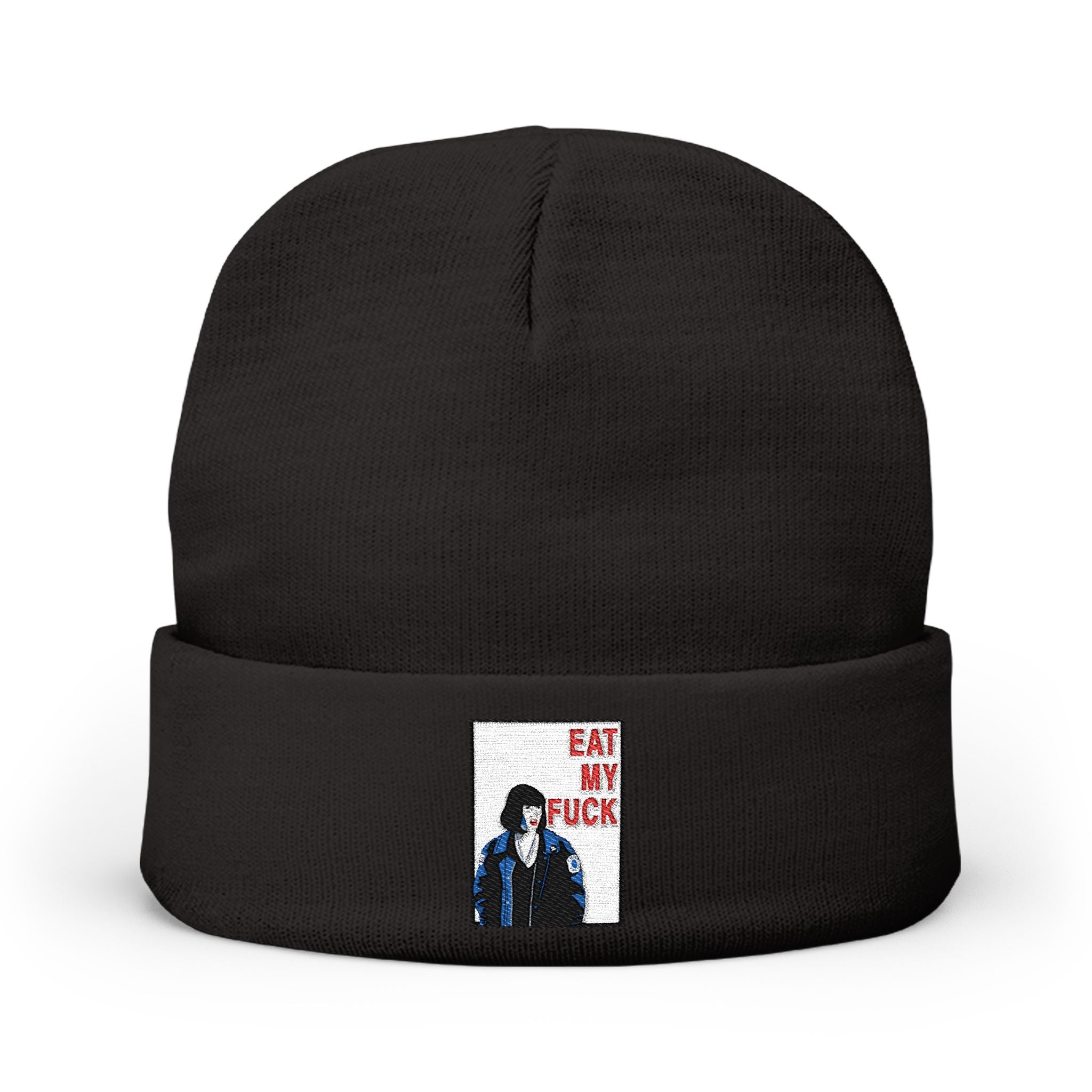 Beanie "Eat My F*ck" patch graphic