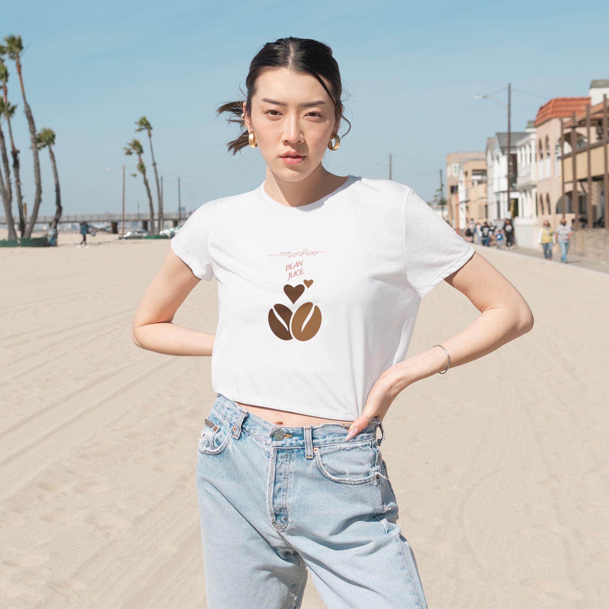 Crop Tee "Bean Juice" Coffee lover