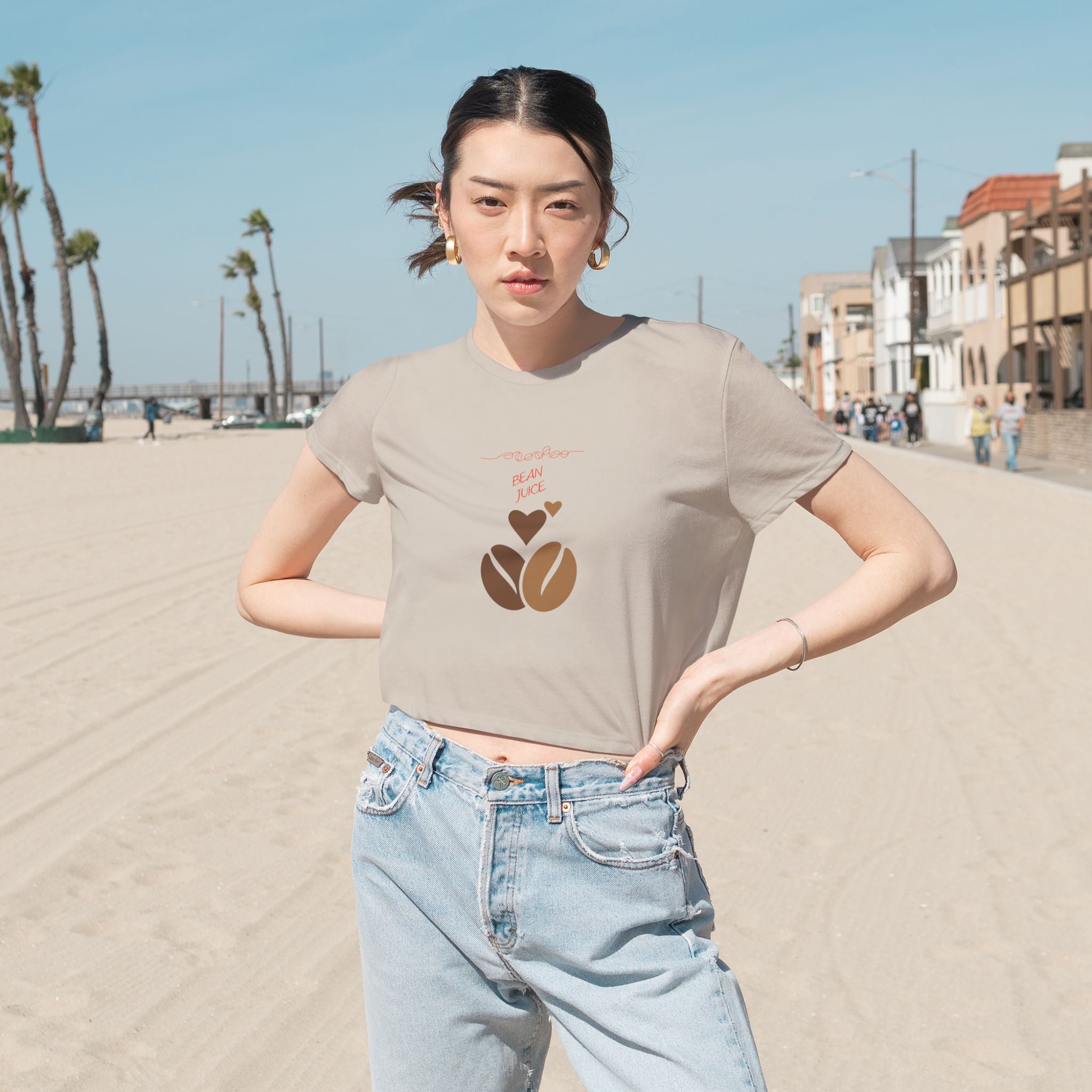 Crop Tee "Bean Juice" Coffee lover