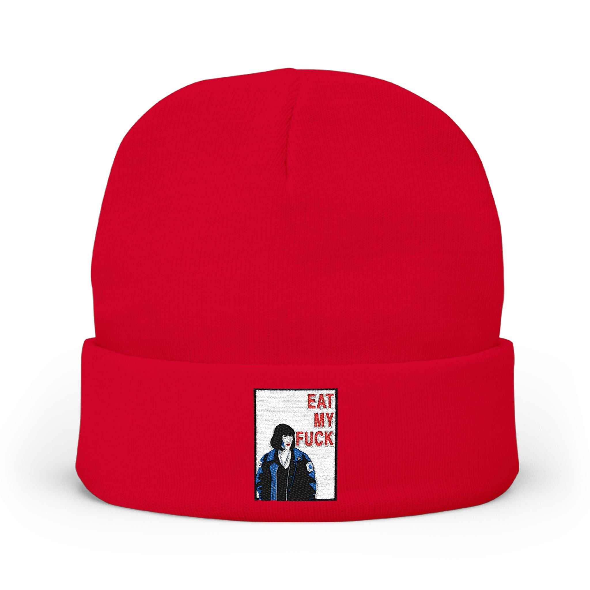 Beanie "Eat My F*ck" patch graphic