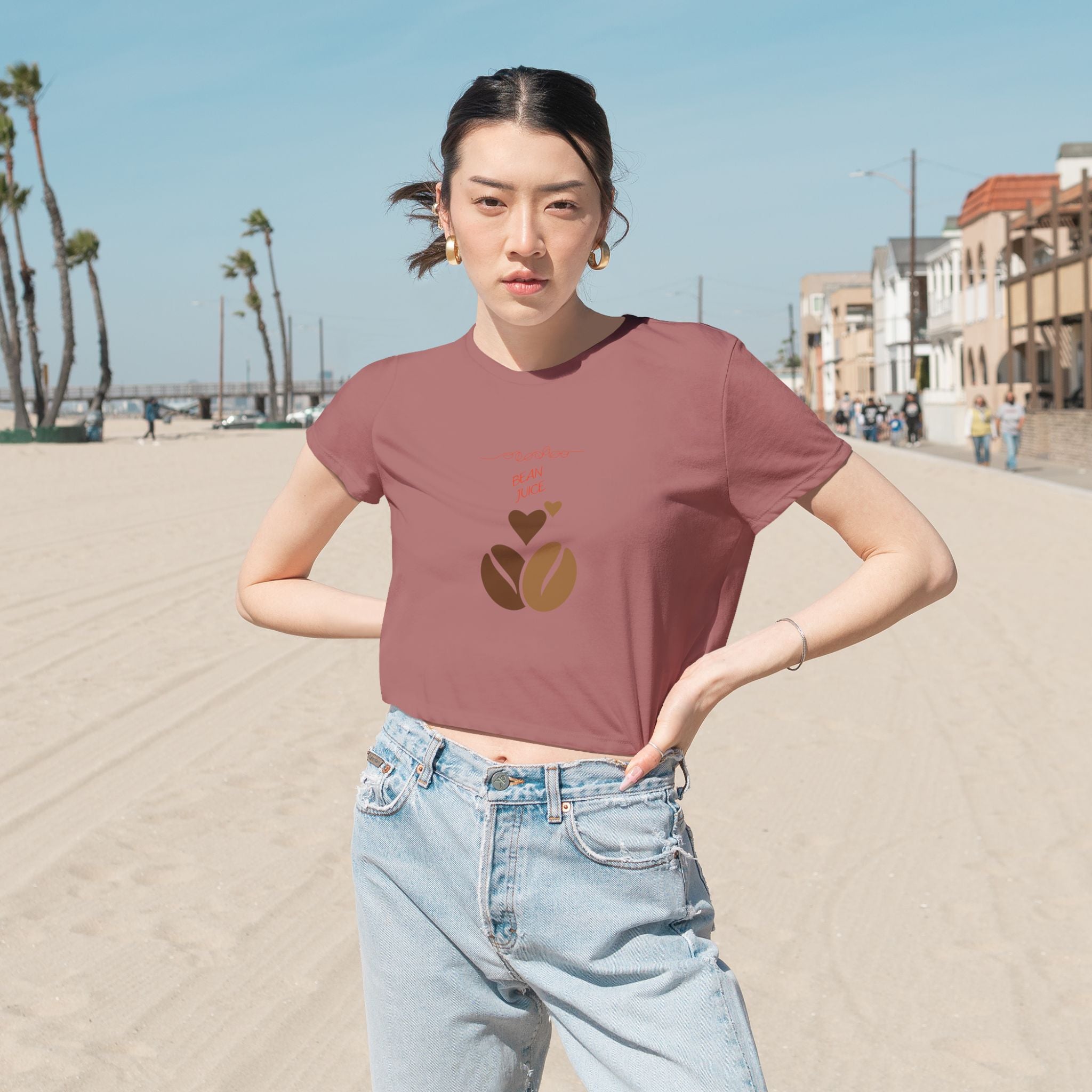 Crop Tee "Bean Juice" Coffee lover