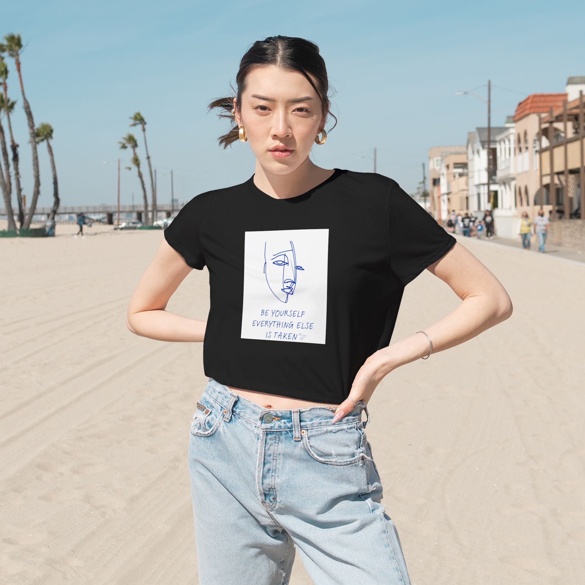Crop Tee "Be YOURself, Everything else is taken"