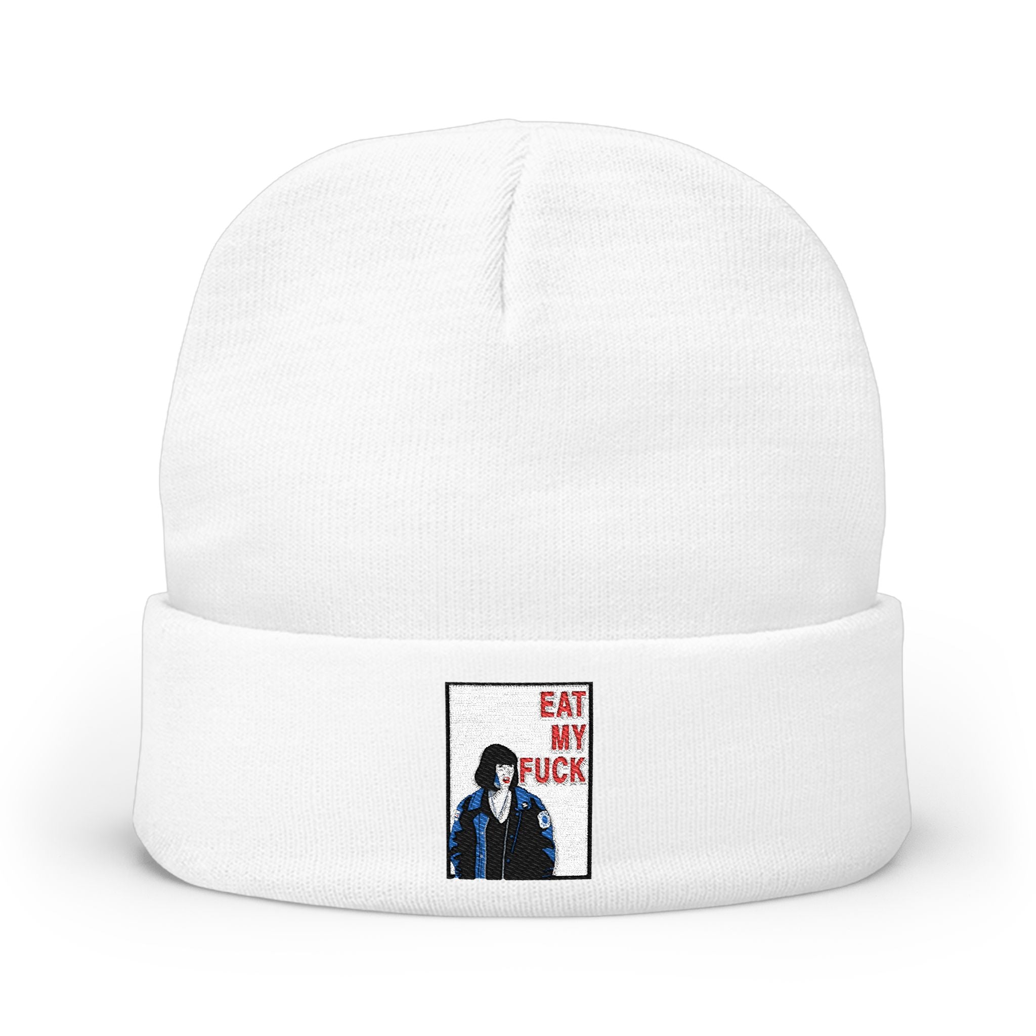 Beanie "Eat My F*ck" patch graphic