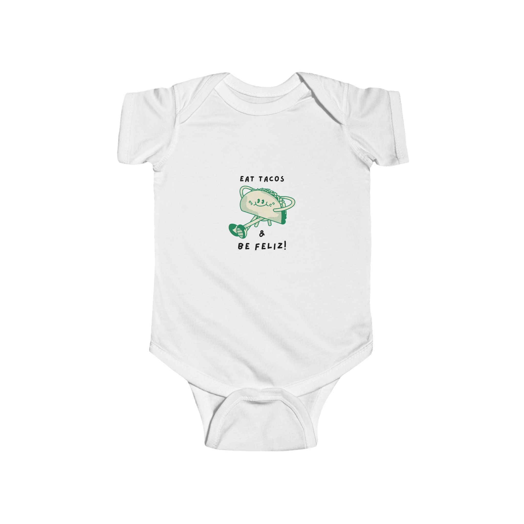 "Eat Tacos Be Feliz" Cute Baby Onesie