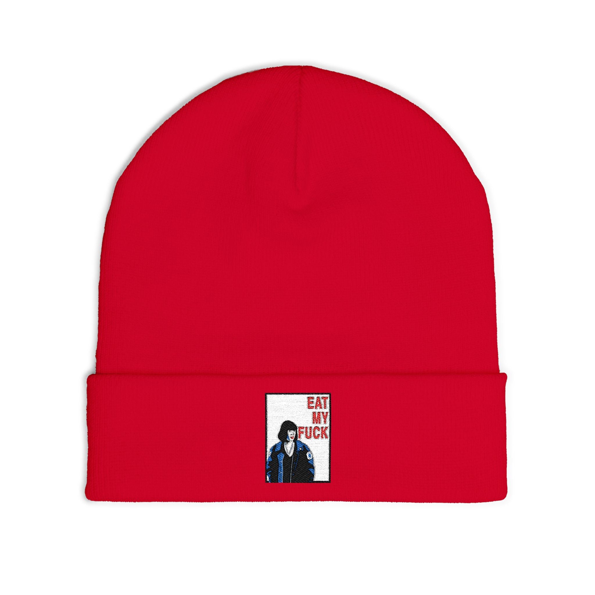 Beanie "Eat My F*ck" patch graphic