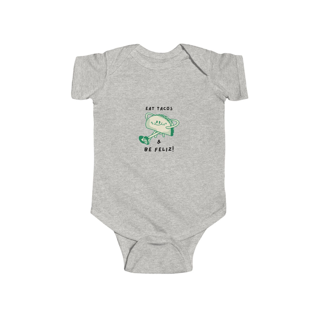 "Eat Tacos Be Feliz" Cute Baby Onesie