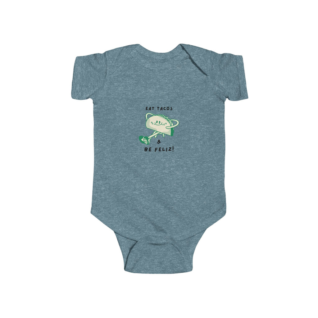 "Eat Tacos Be Feliz" Cute Baby Onesie